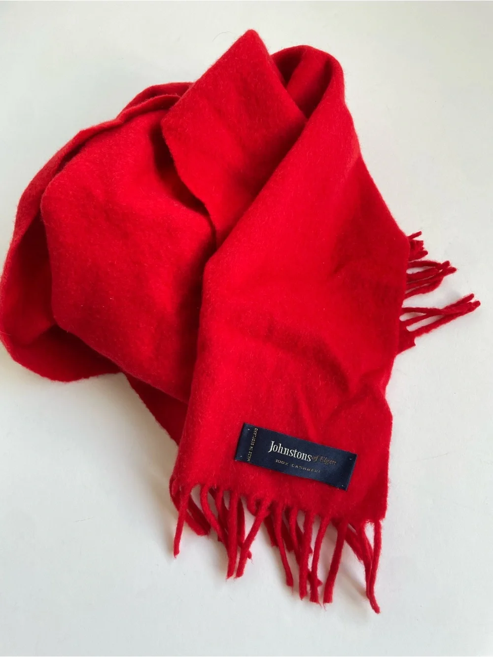 Johnstons of Elgin 100% Cashmere Scarf, Claret Red, Made in Scotland
